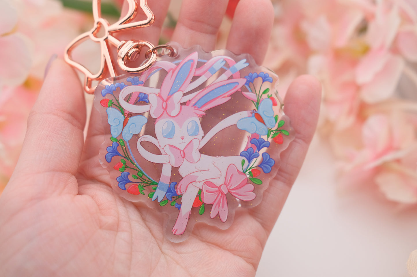 Floral Sylveon Feat. Shiny Keychain