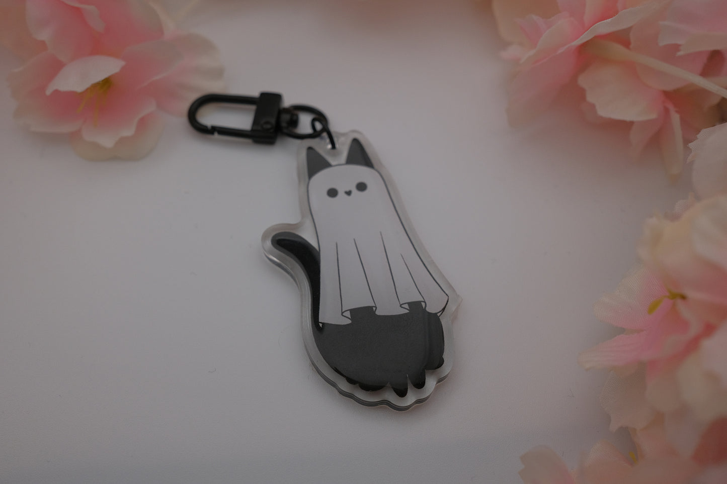 Ghost Cat Keychain