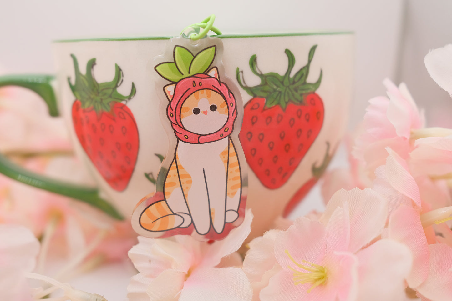 Strawberry Cat Keychain