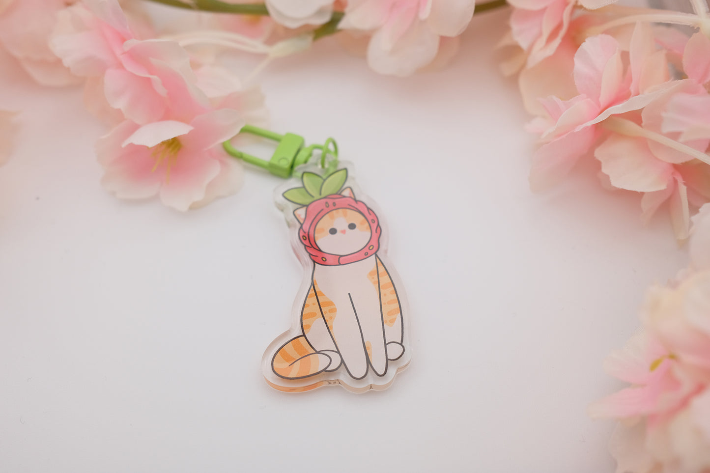 Strawberry Cat Keychain