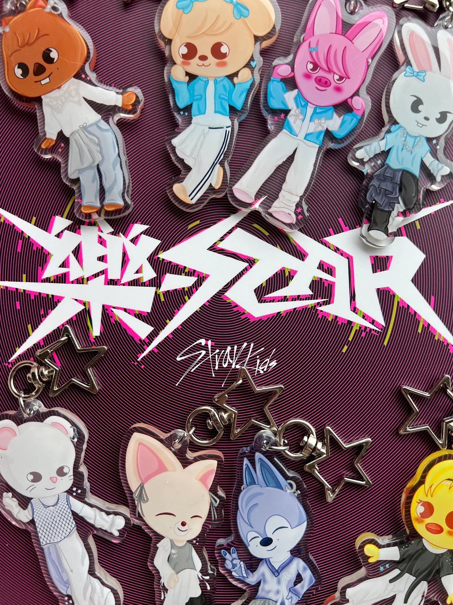 WANT GONE Stray Kids Skzoo Rockstar Keychains