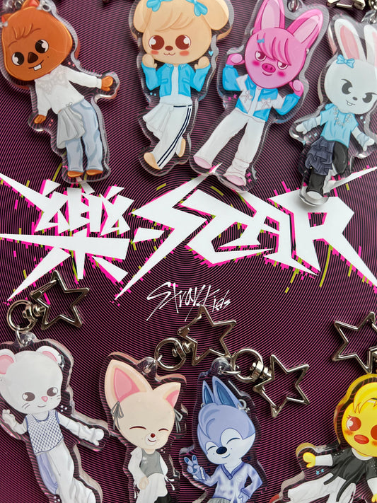 WANT GONE Stray Kids Skzoo Rockstar Keychains